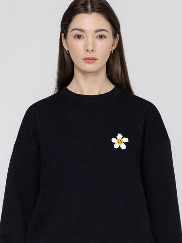 Small Tape Flower Dot Smile Sweatshirt - GRAVER - Modalova