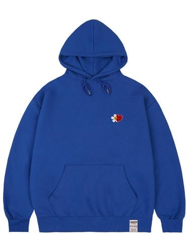 Flower Heart Half Smile Embroidery Hoodie - GRAVER - Modalova