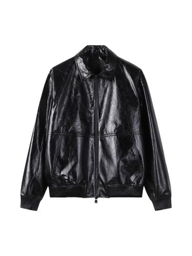 Creased Detail Leather Blouson Jacket _ - CUSTOMELLOW - Modalova