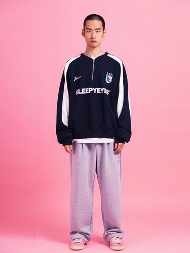 Football Half Zip-Up Sweatshirt _ - SLEEPYEYES - Modalova