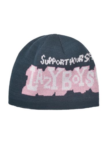 Lazy Boys Jacquard Beanie _ Blue - SLEEPYEYES - Modalova