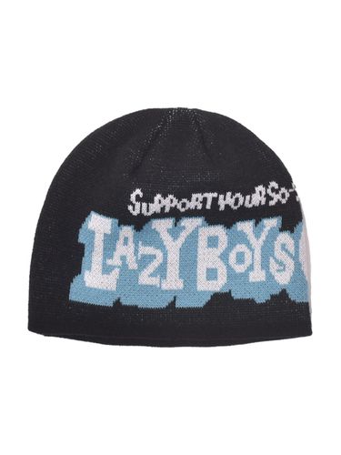 Lazy Boys Jacquard Beanie _ Black - SLEEPYEYES - Modalova