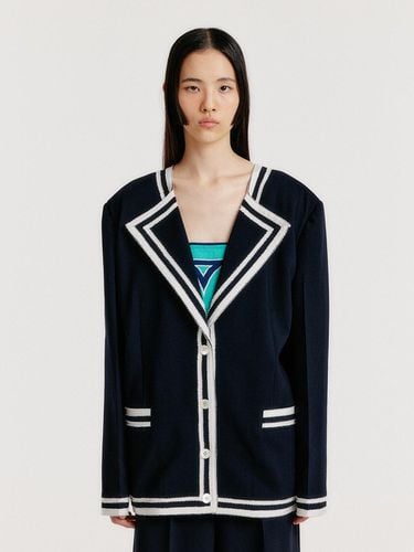 YINTANA Contrast Jacket - Navy - EENK - Modalova