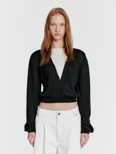 YOLA V-Neck Paneled Knit Cardigan - / - EENK - Modalova