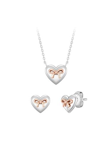 Rachel Heart Necklace + Earring set - J.ESTINA - Modalova