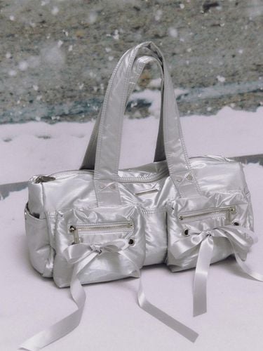 Double Ribbon Cargo Duffle Bag _Metal Silver - NOTKNOWING - Modalova