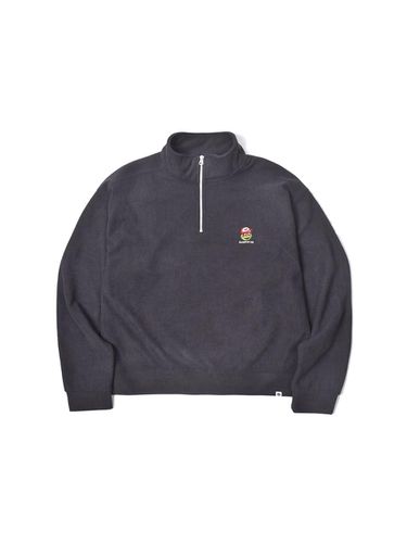 Corduroy Half Zip-Up Sweatshirt_Charcoal - SLEEPYEYES - Modalova