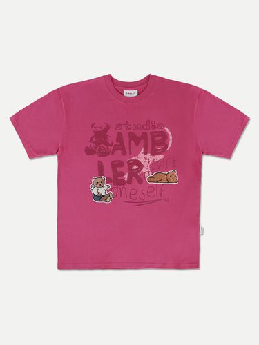 Bear Patch Oversized T-shirt_Pink - AMBLER - Modalova