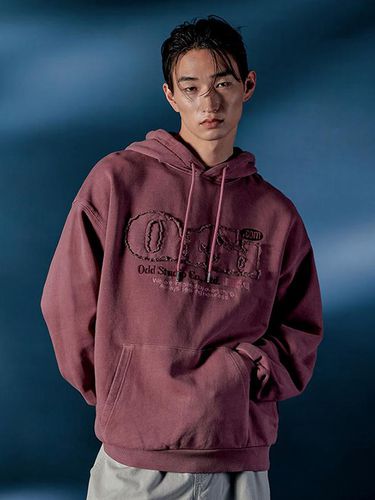 Oversized ODSD Pigment-Washed Hoodie Dusty Pink - ODD STUDIO - Modalova