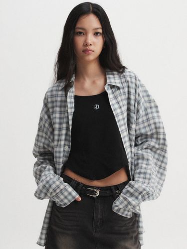 Oversized Vintage Checkered Shirt_Blue - DNSR Women - Modalova