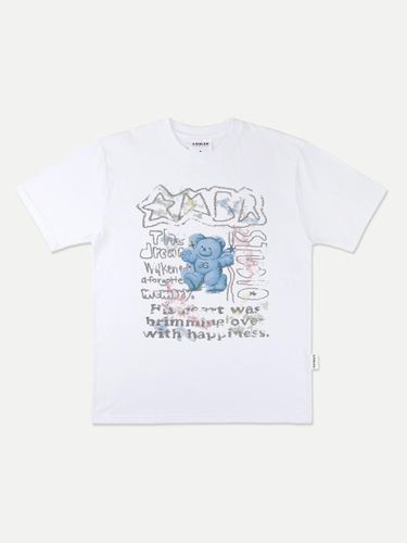 Blue Bear In The Dream Oversized T-shirt_White - AMBLER - Modalova