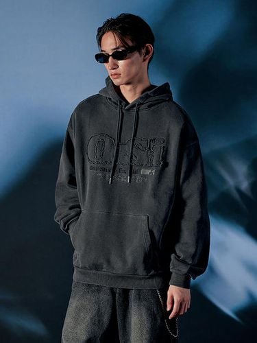 Oversized ODSD Pigment-Washed Hoodie Charcoal - ODD STUDIO - Modalova