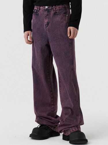 Curved Wide Denim Pants_Purple - DNSR - Modalova