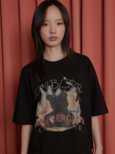 Bear In Flames Oversized T-shirt_Black - AMBLER - Modalova