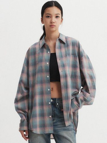 Oversized Flannel Checkered Shirt_Pink - DNSR Women - Modalova