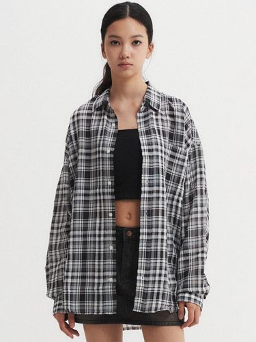 Oversized Checkered Shirt_Black - DNSR Women - Modalova