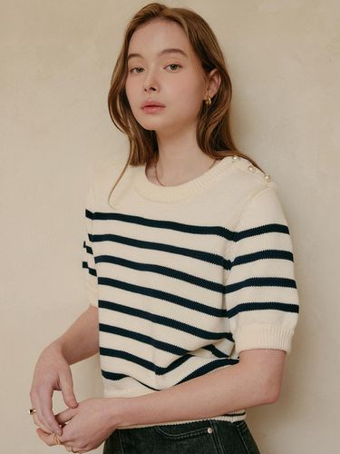 ALMA Striped Knit Top - 2colors - LOOKAST - Modalova