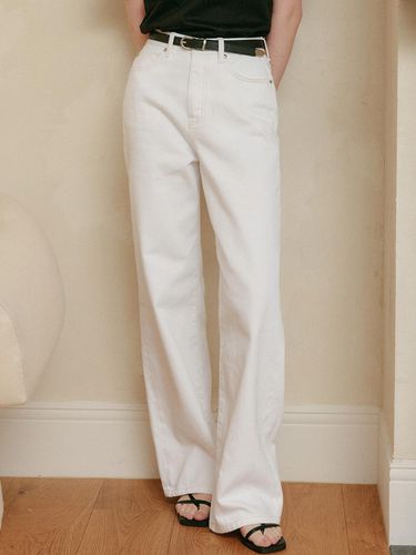 DELE Wide Leg Jeans - White - LOOKAST - Modalova