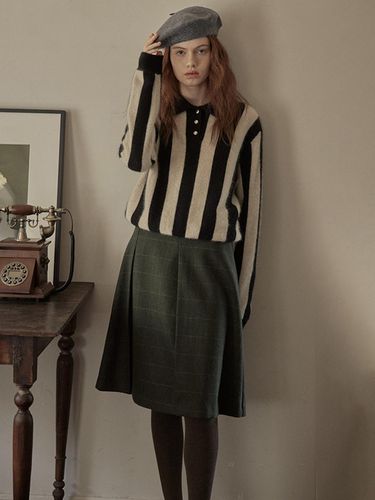 Tea Green Pleated Cotton Skirt - Proud Mary - Modalova