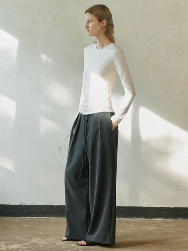 Banded Wide Pants (2 Colors) - WHEN WE WILL - Modalova