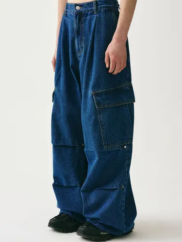 Big Side Pocket Cargo Pants Indigo - AVANDRESS - Modalova