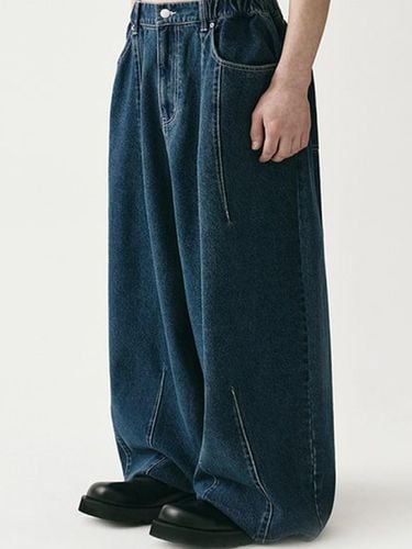 Super Wide Dart Denim Pants Blue - AVANDRESS - Modalova