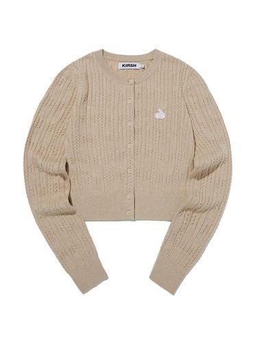 Cable Cropped Cardigan - Beige - KIRSH - Modalova