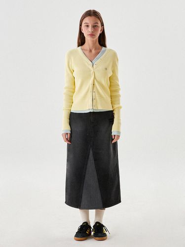 Damage Washing Long Denim Skirt - KIRSH - Modalova