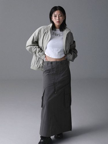 Rien Long Skirt (Dark Grey) - AVANDRESS - Modalova