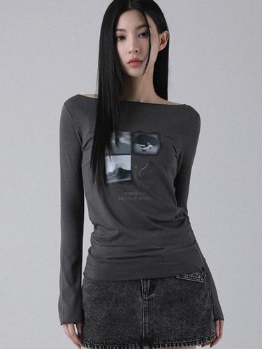 Amanda Long Sleeve Top (Charcoal) - AVANDRESS - Modalova