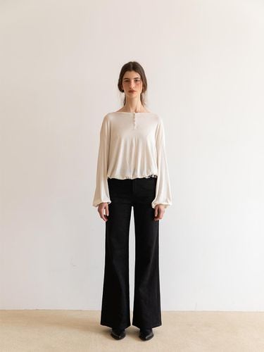 Jacquard Mid-rise Slim Wide Pants - cttn - Modalova