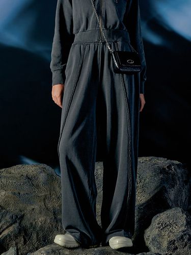 Pigment Cut Off String Wide Pants_Light Charcoal - ODD STUDIO - Modalova