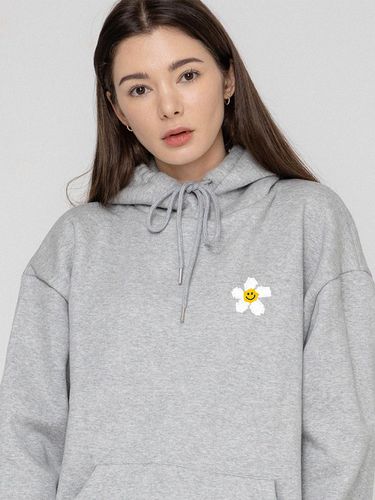 Small Tape Flower Dot Smile Hoodie _ - GRAVER - Modalova