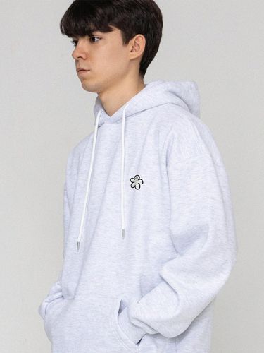 White Odd Flower Embroidery Hoodie _ - GRAVER - Modalova