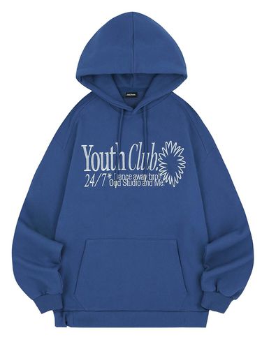 Youth Club Pintuck Oversized Hoodie - Blue - ODD STUDIO - Modalova