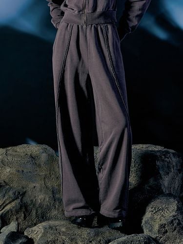 Pigment Cut Off String Wide Pants_Purple - ODD STUDIO - Modalova