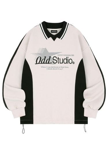 Sporty Track Collar String Sweatshirt - ODD STUDIO - Modalova