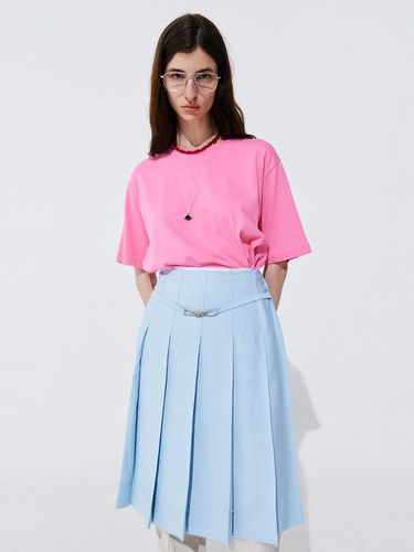 Raw-cut Pleated Skirt _ Light Blue - WNDERKAMMER - Modalova