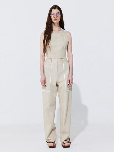 Color-Block Point Linen Trousers _ - WNDERKAMMER - Modalova