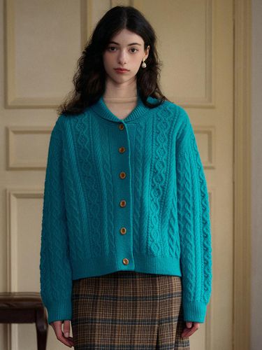 SR_Blues Cable Wool Cardigan - Simple Retro - Modalova