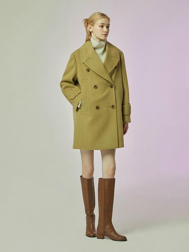 Double Breasted Half Coat (Olive) - CC collect - Modalova