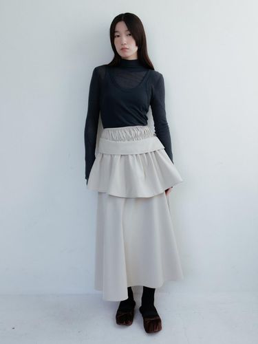 Cape Shirred Skirt - Beige - RRACE - Modalova