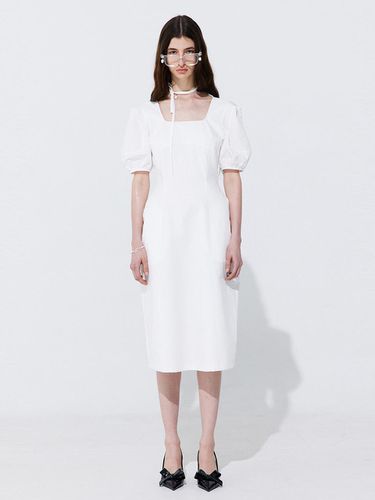 Pearl Balloon Line Dress _ White - WNDERKAMMER - Modalova