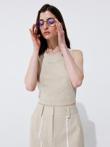 Color-Block Sleeveless Cropped Top _ - WNDERKAMMER - Modalova