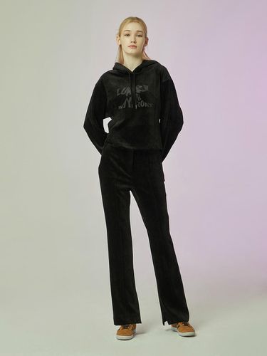 Hooded Velvet Sweatshirt (Black) - CC collect - Modalova