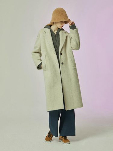 Alpaca Blended Tailored Long Coat (Light Gray) - CC collect - Modalova