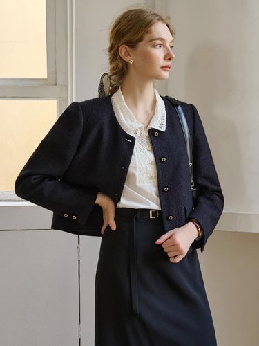 SR_Black Elegant Tweed Jacket - Simple Retro - Modalova