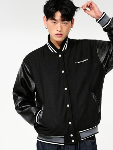 Teeth Varsity Wool Jacket - Black - PIECEMAKER - Modalova