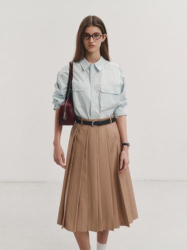 Double Pleats Skirt_Beige - Dunst for WOMEN - Modalova