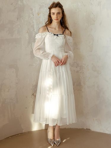 Romantic Fairy Chiffon Dress_White - DUNDROP - Modalova